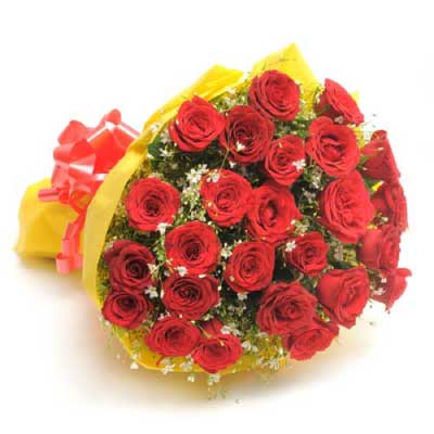 Bouquet of 30 red roses flowers - for birthday anniversary valentine congratulations good-luck - free urgent delivery India - Delhi Mumbai Bangalore Pune Hyderabad Chennai Kolkata Ahmedabad