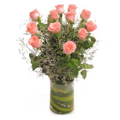 Bouquet of pretty pink roses flowers - for birthday anniversary valentine congratulations good-luck - free urgent delivery India - Delhi Mumbai Bangalore Pune Hyderabad Chennai Kolkata Ahmedabad