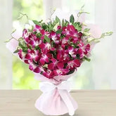 Pretty Bouquet of 10 Purple Orchids