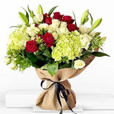 Mixed Bunch of Hydrangeas, Roses and Lilies