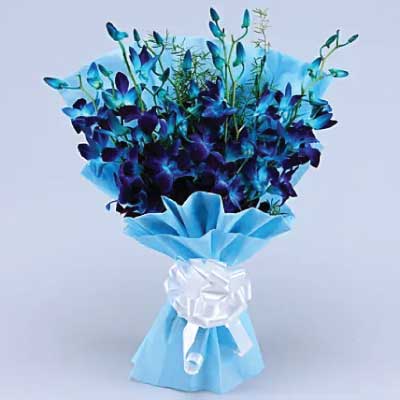 Scintillating Blue Orchid Bouquet