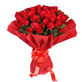 Bouquet of 40 red roses in a Nice Wrapping - for birthday anniversary valentine congratulations good-luck - free urgent delivery India - Delhi Mumbai Bangalore Pune Hyderabad Chennai Kolkata Ahmedabad